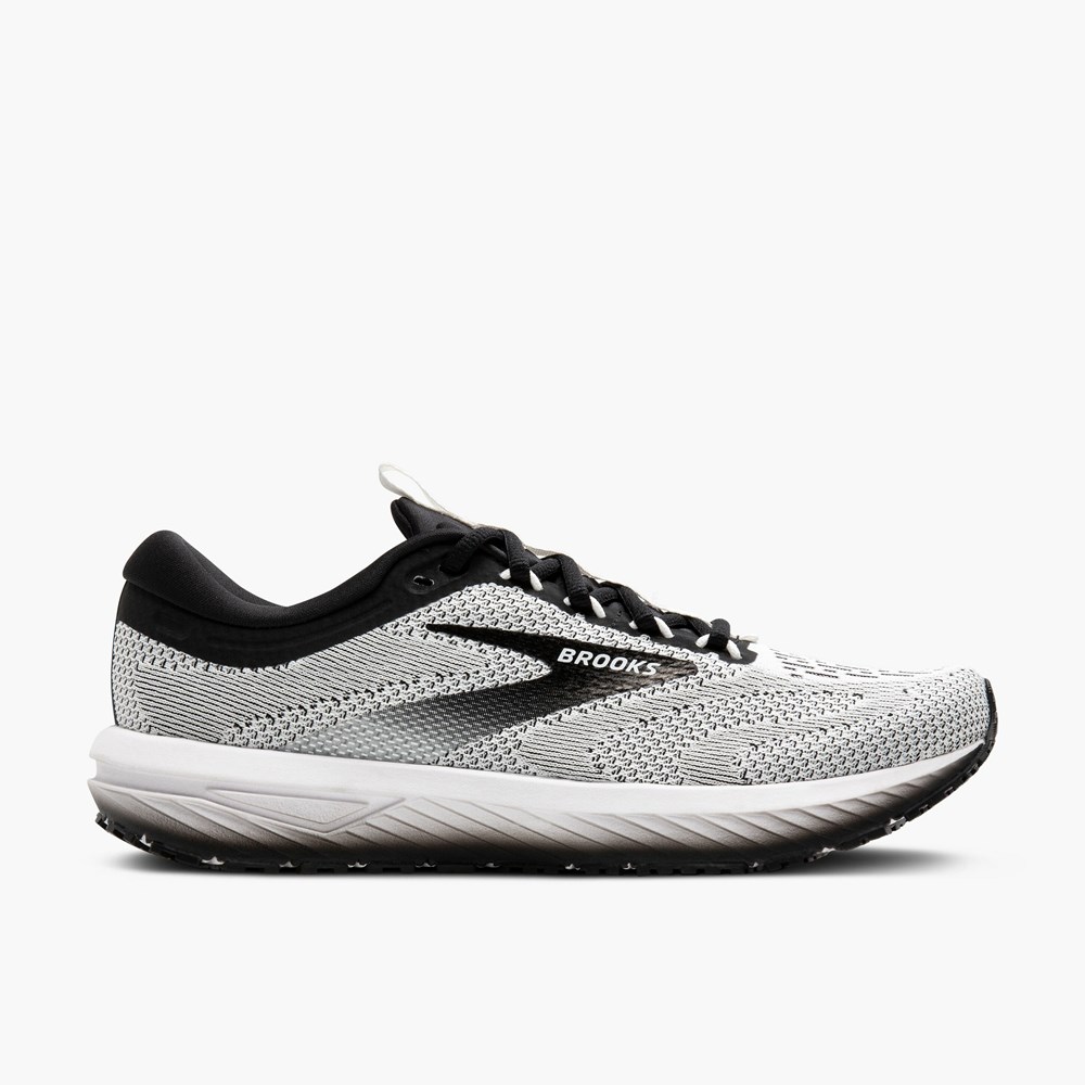 Chaussures Running Route Brooks Revel 7 Blanche Noir Femme | JDQ-8139186